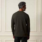 Crinkle Scuba Crew Neck in Olive