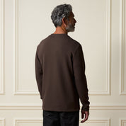 Crinkle Scuba Crew Neck in Brown