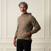 Sweater Knit Hoodie in Brown