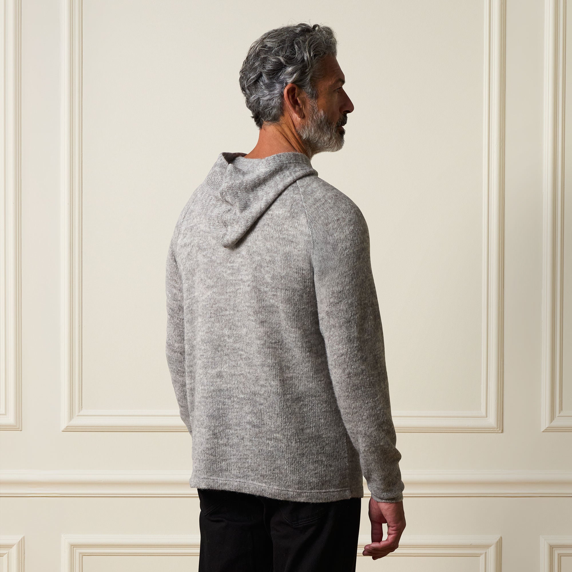 Sweater Knit Hoodie in Grey Heather