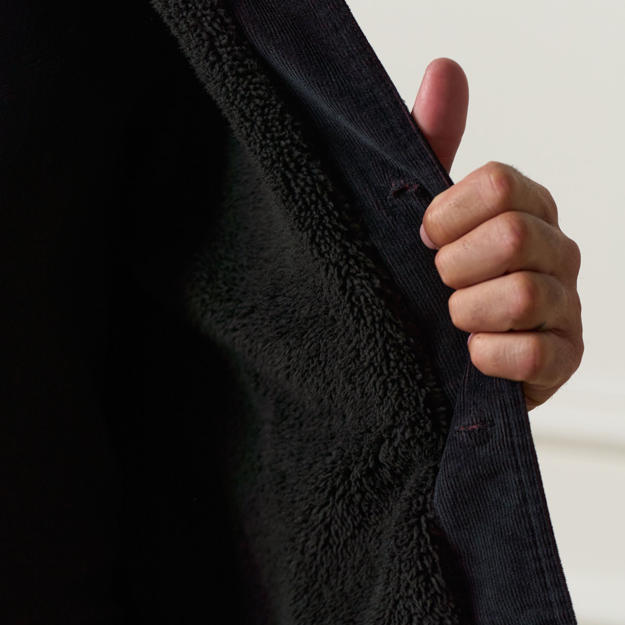 Two-Tone Cord Jacket in Black