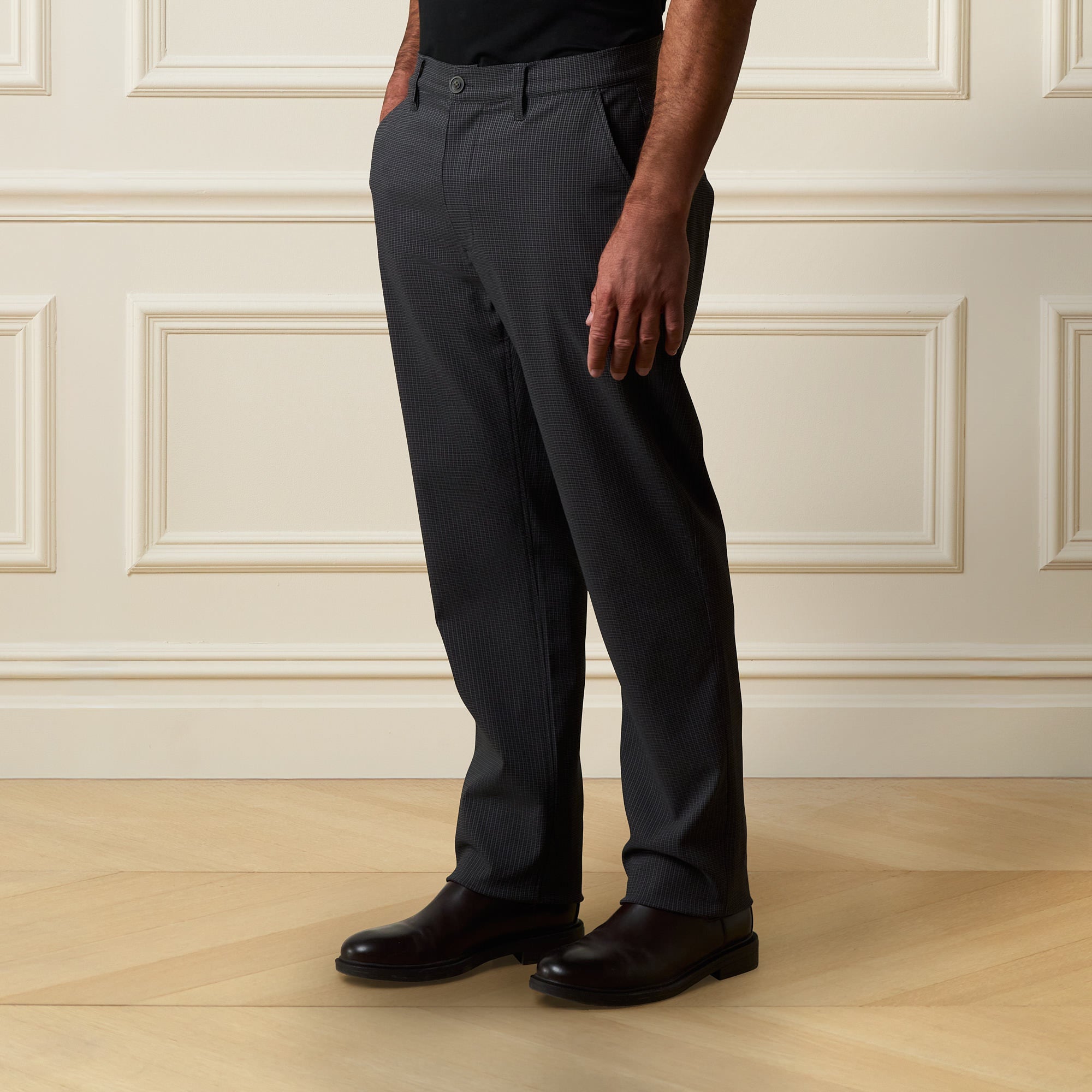 Grid Pants in Charcoal