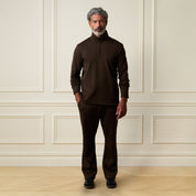 Ribbed Drawstring Pant in Brown