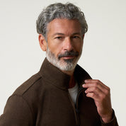 Ribbed Quarter Zip in Brown