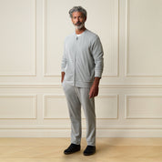 Mini Herringbone Drawstring Pant in Natural