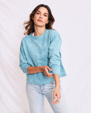 Tonal Distress Print Top In Adriatic