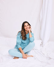 Tonal Distress Print Top In Adriatic