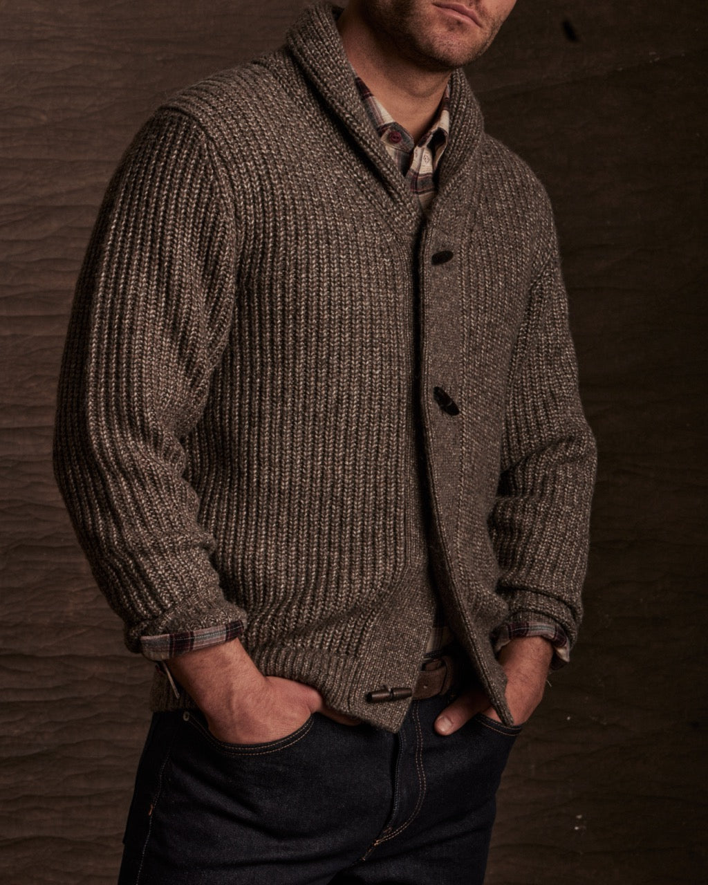 Alpaca Blend Cardigan in Espresso