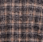 Long Sleeve Chalk Distressed Flannel Plaid in Ebony