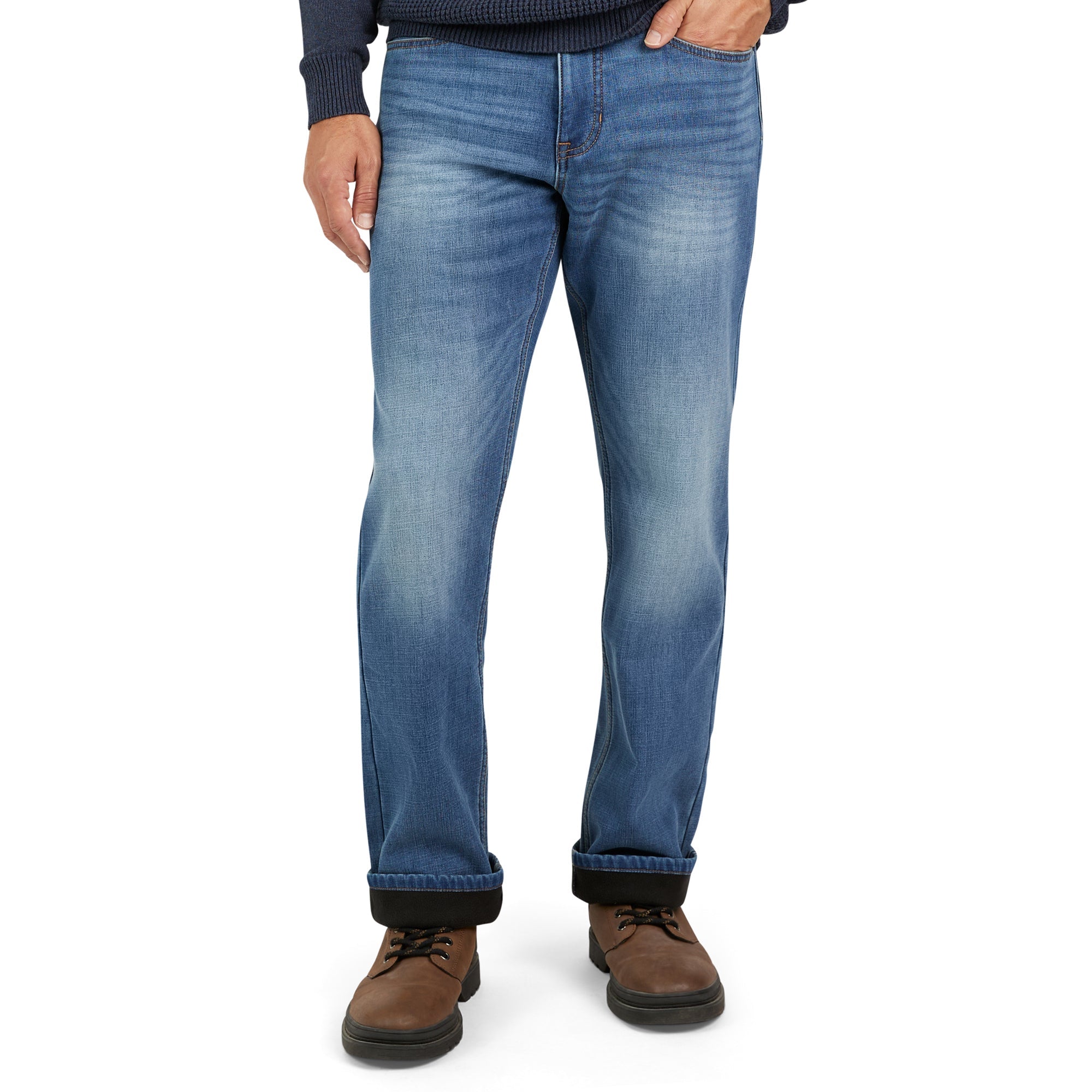 Regular Fit Fleece Lined Jeans - Baltic Wash