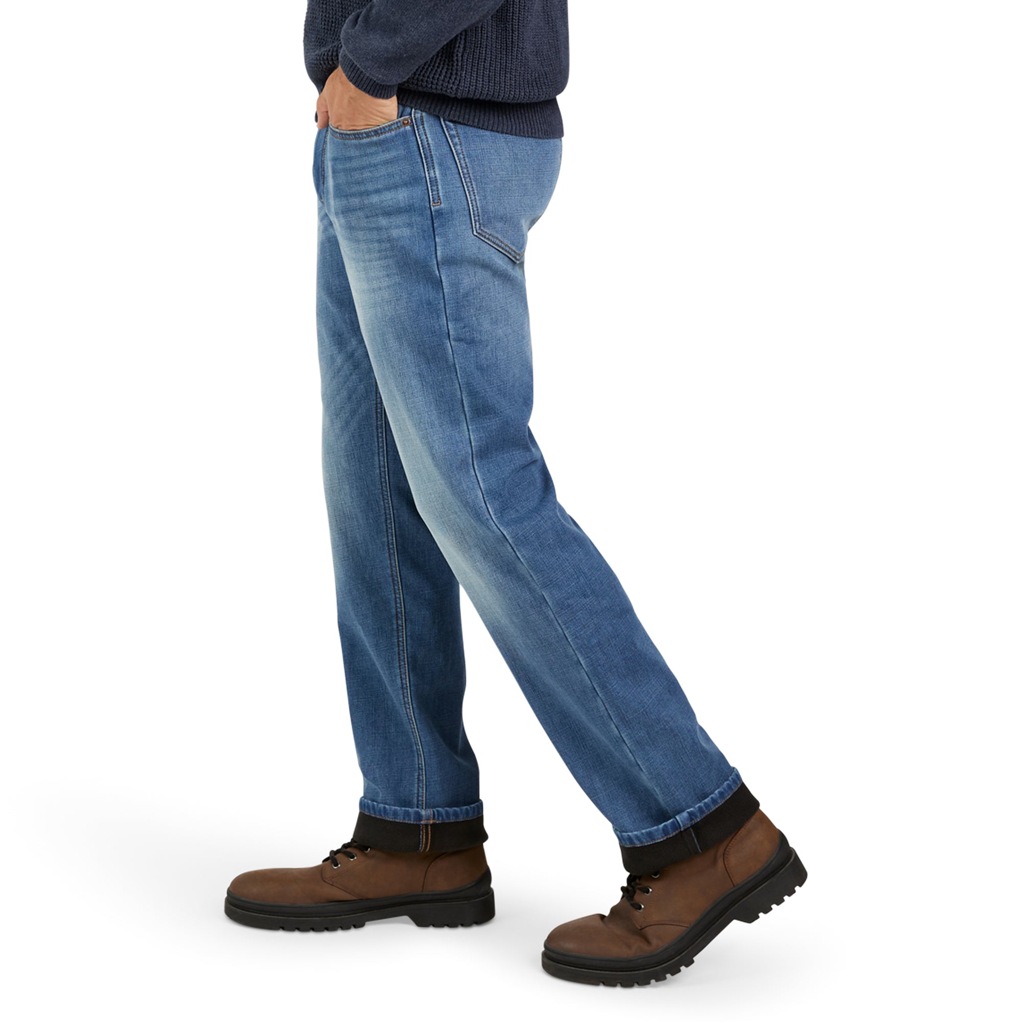 Regular Fit Fleece Lined Jeans - Baltic Wash