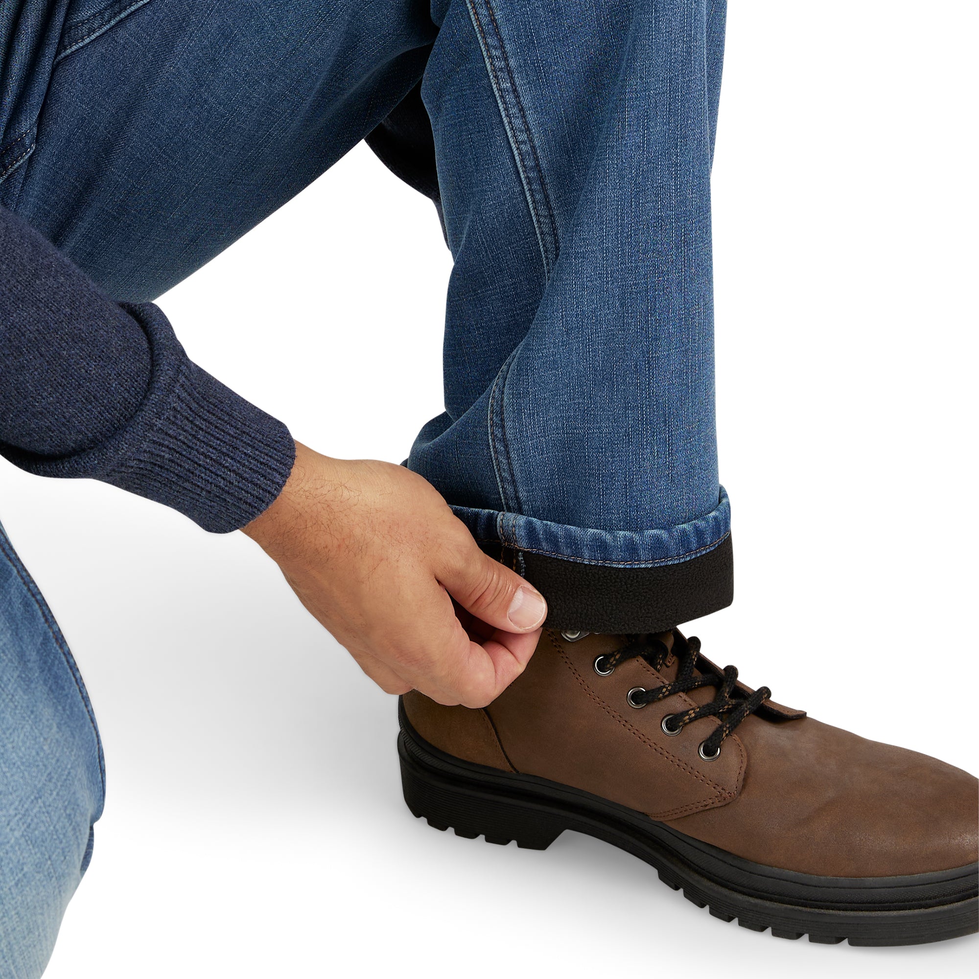 Regular Fit Fleece Lined Jeans - Baltic Wash