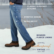 Regular Fit Fleece Lined Jeans - Baltic Wash