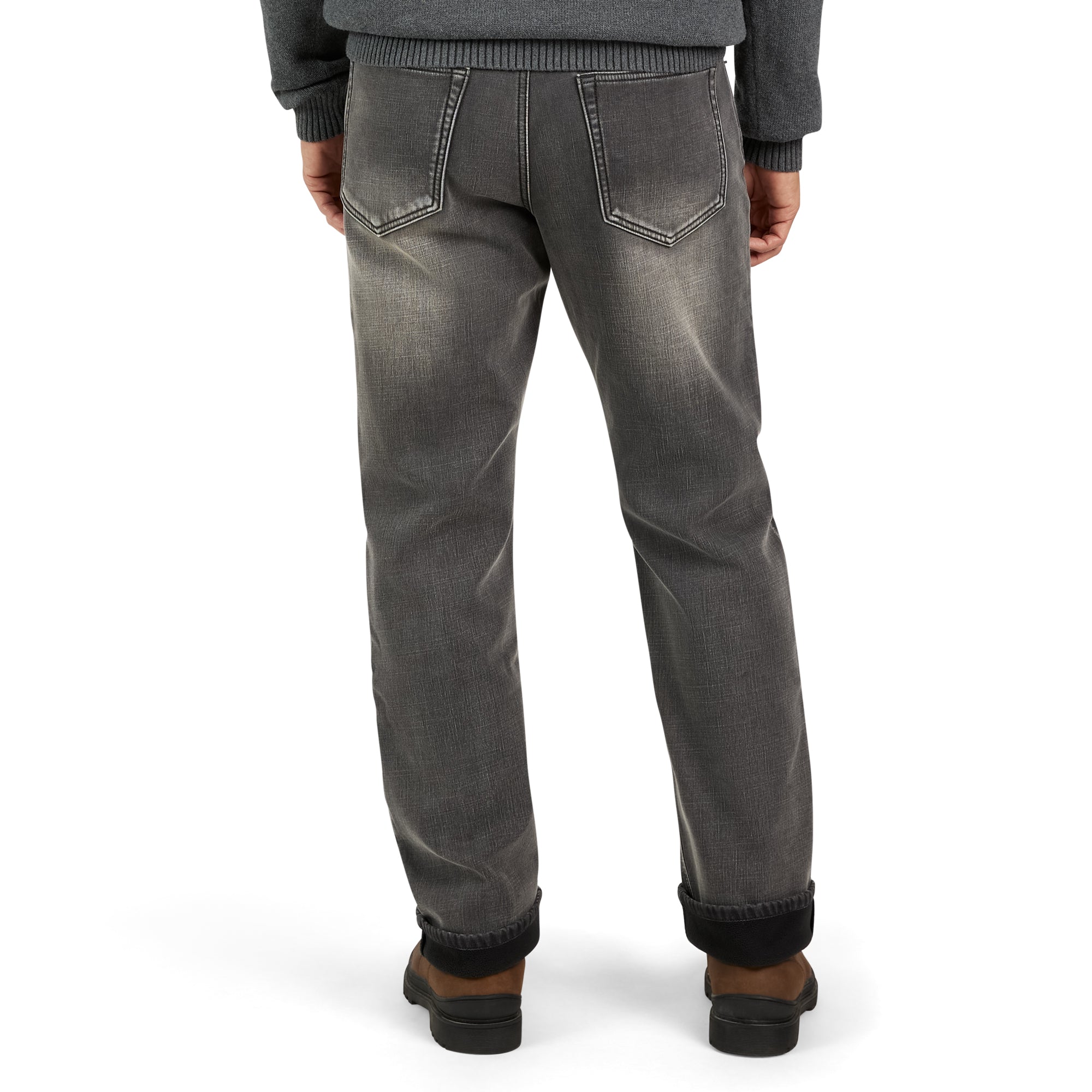 Regular Fit Fleece Lined Jeans - Grey Used