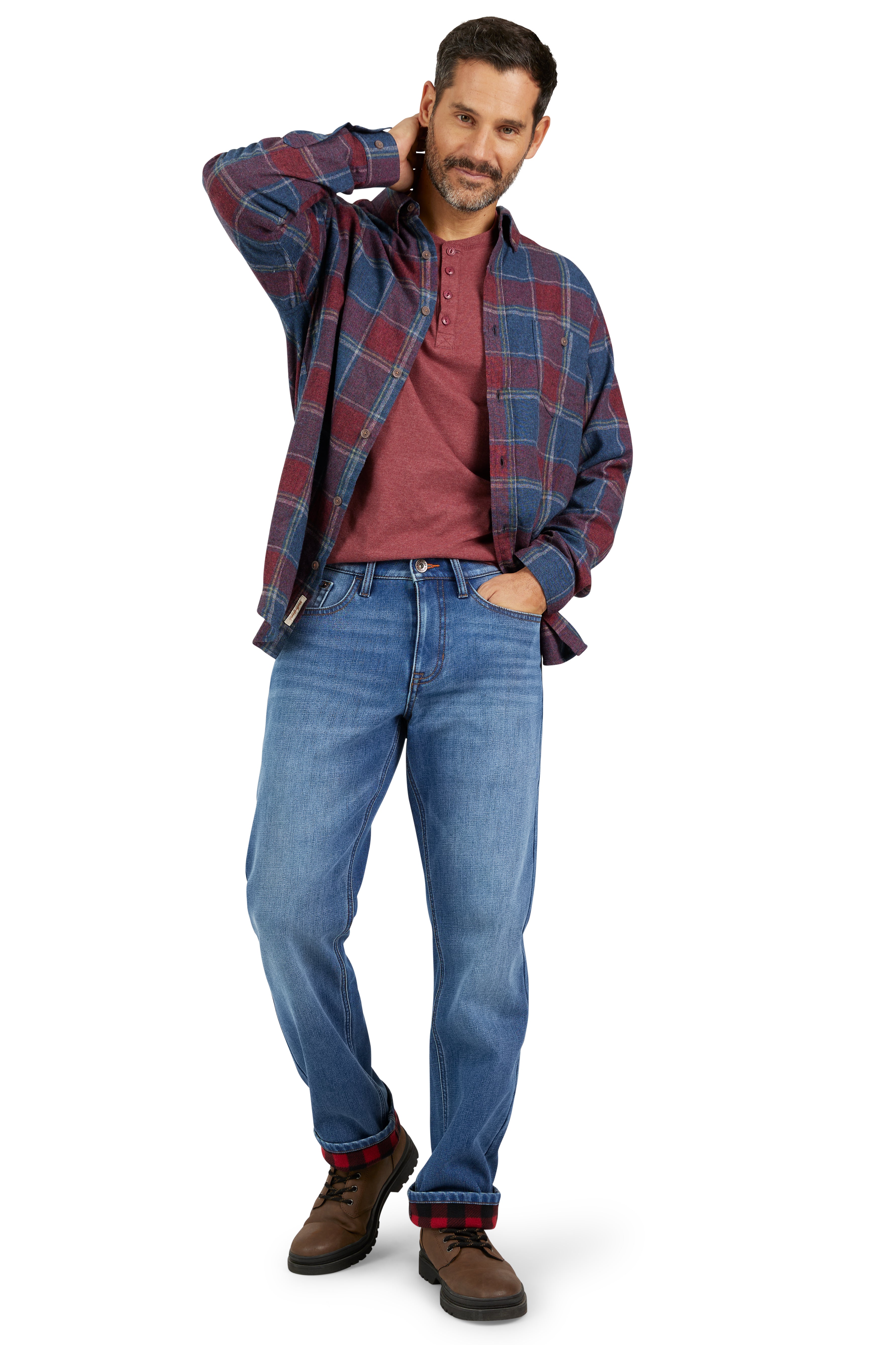 Regular Fit Fleece Lined Jeans - Mistique Wash