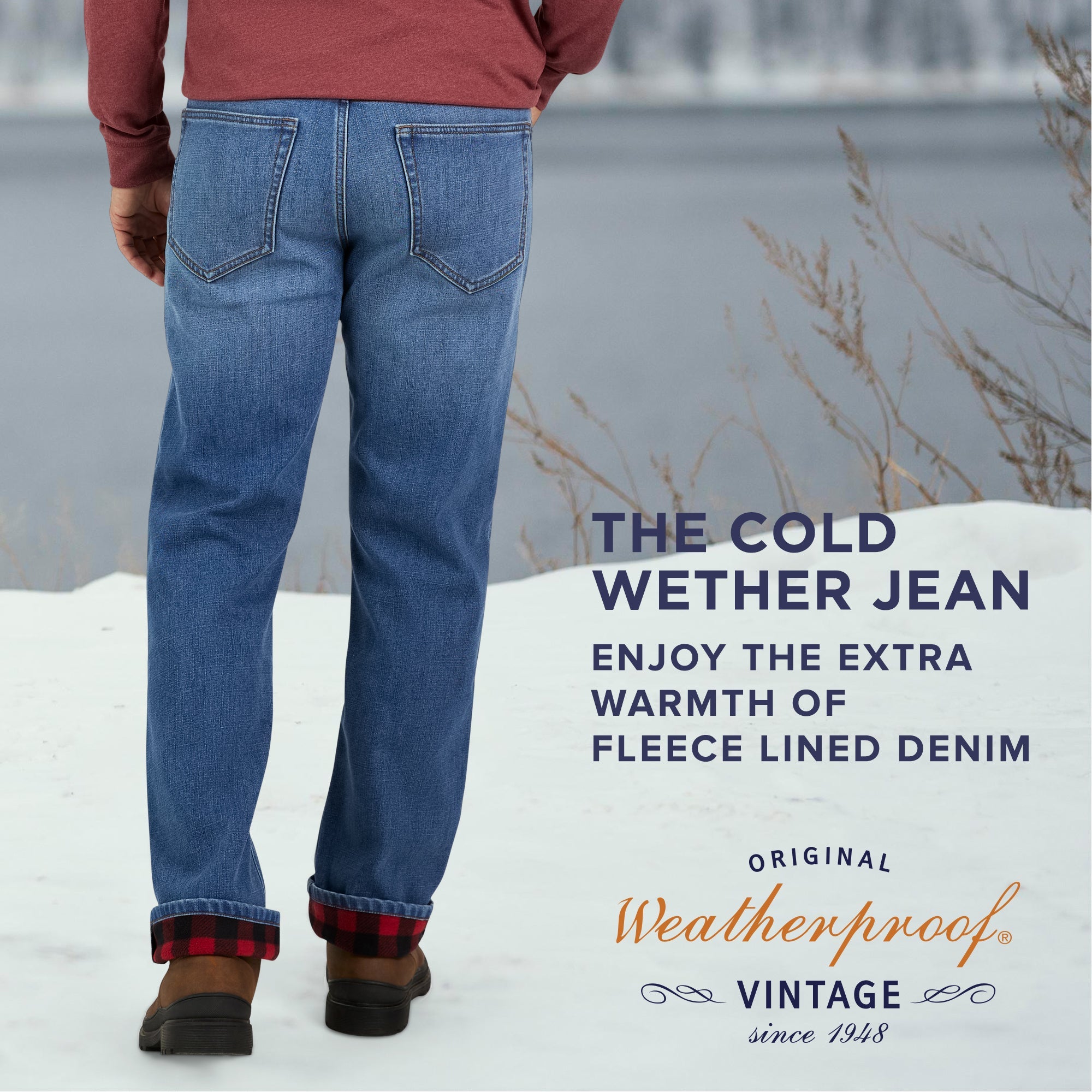 Regular Fit Fleece Lined Jeans - Mistique Wash