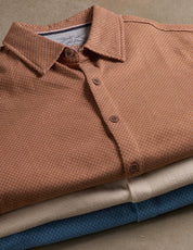 Short Sleeve Coat Front Knit in Biscuit