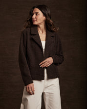 Women's Teddy Fleece Jacket in Chocolate
