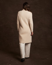 Women's Plush Herringbone Coatigan in Beige