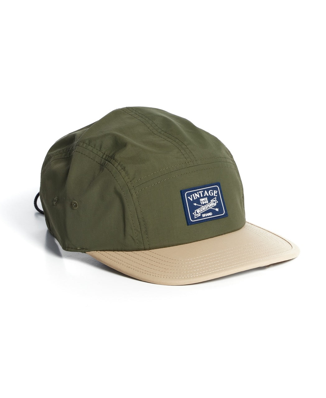 Two-Tone Vintage Jogger Cap in Khaki