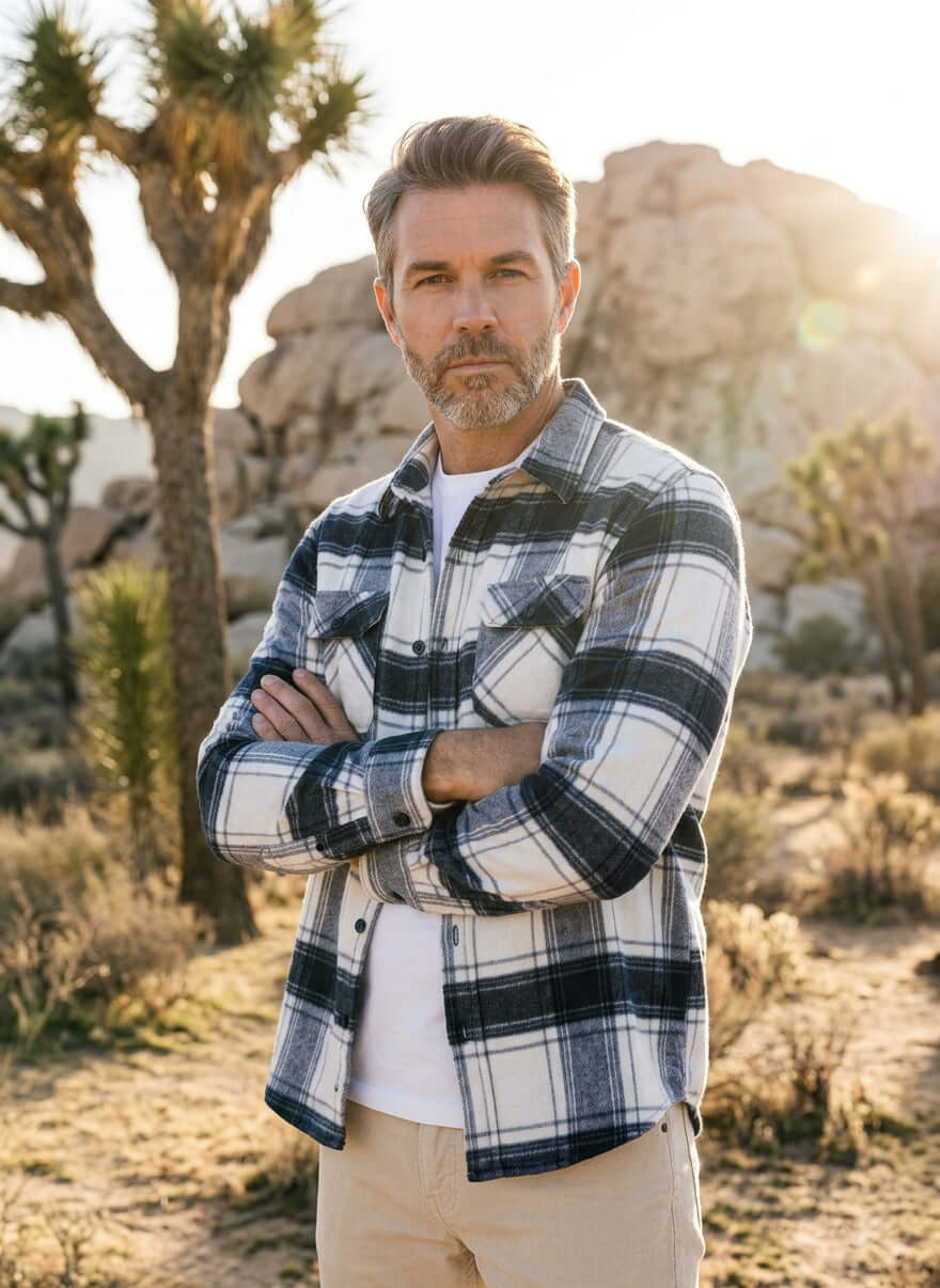 Brushed Unlined Shirt Jacket Plaid