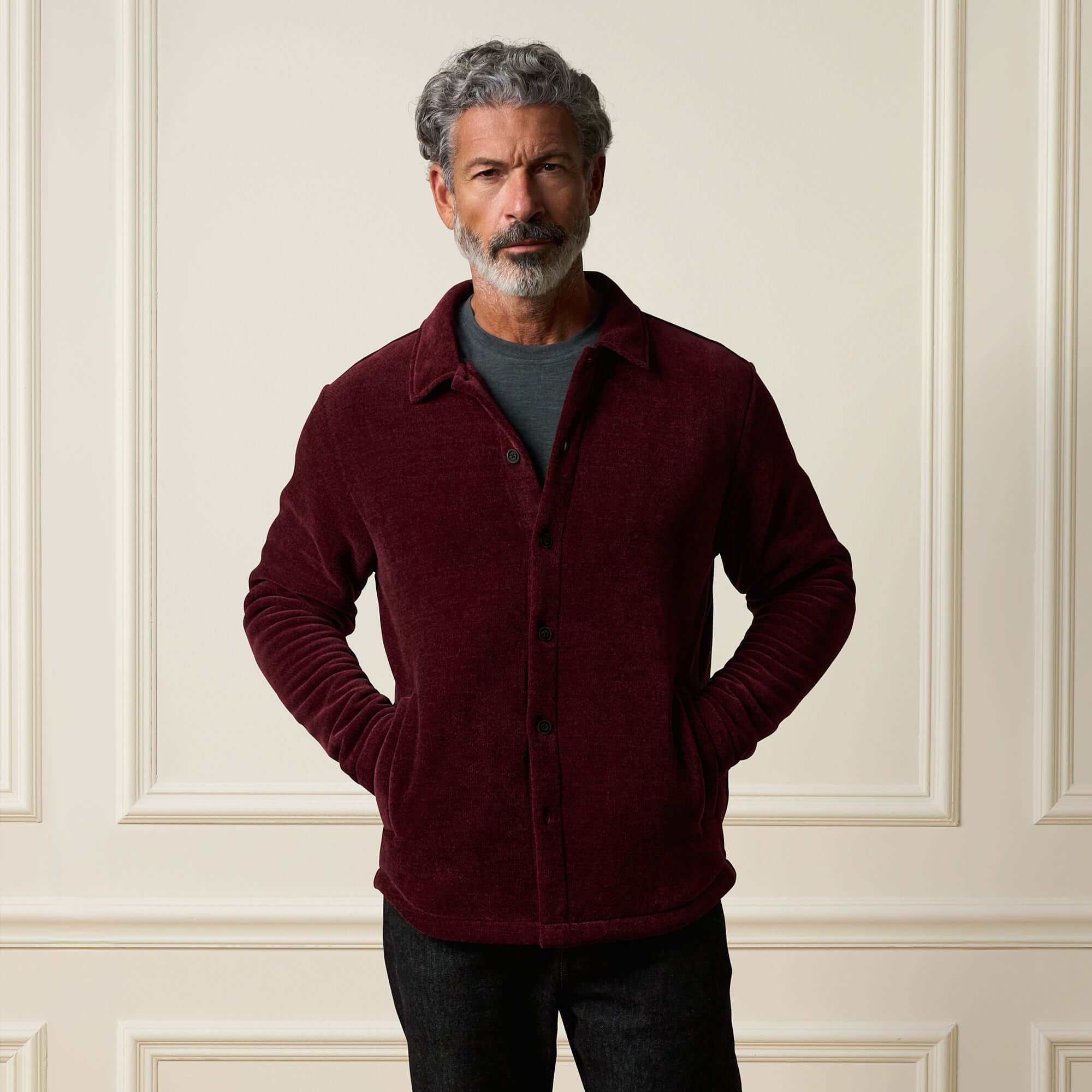 Brushed Corded Shirt Jacket in Fig | Weatherproof® Vintage