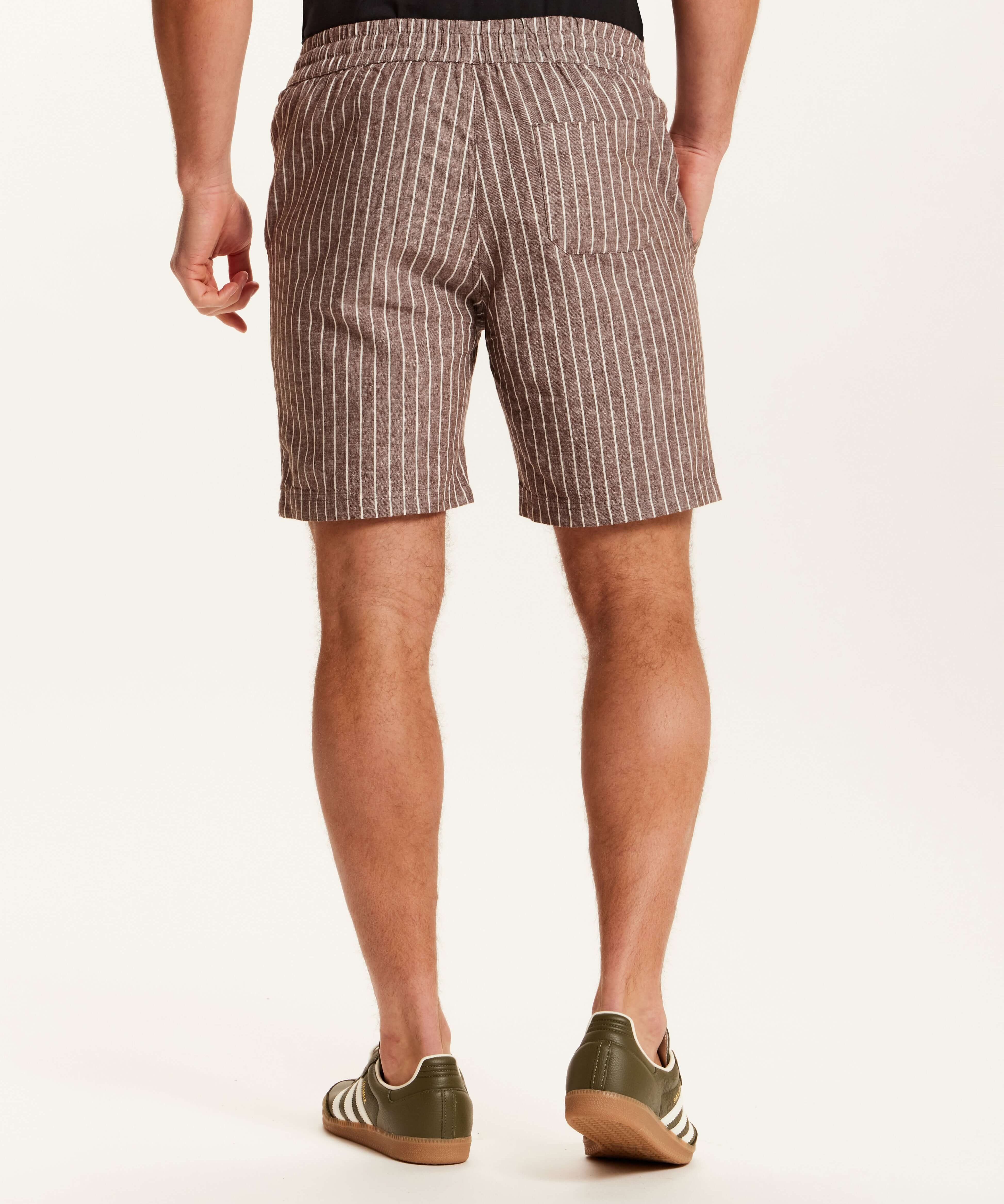chambray-stripe-drawstring-short-brown-stripe-lightweight-linen-cotton-elastic-waistband-side-pockets.jpg