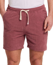6" Corduroy Cabana Short in Rose Brown featuring stretch waistband and side slash pockets.