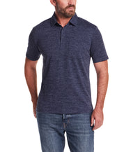 Diamond Texture Polo in Maritime Blue