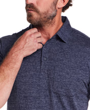 Diamond Texture Polo in Maritime Blue