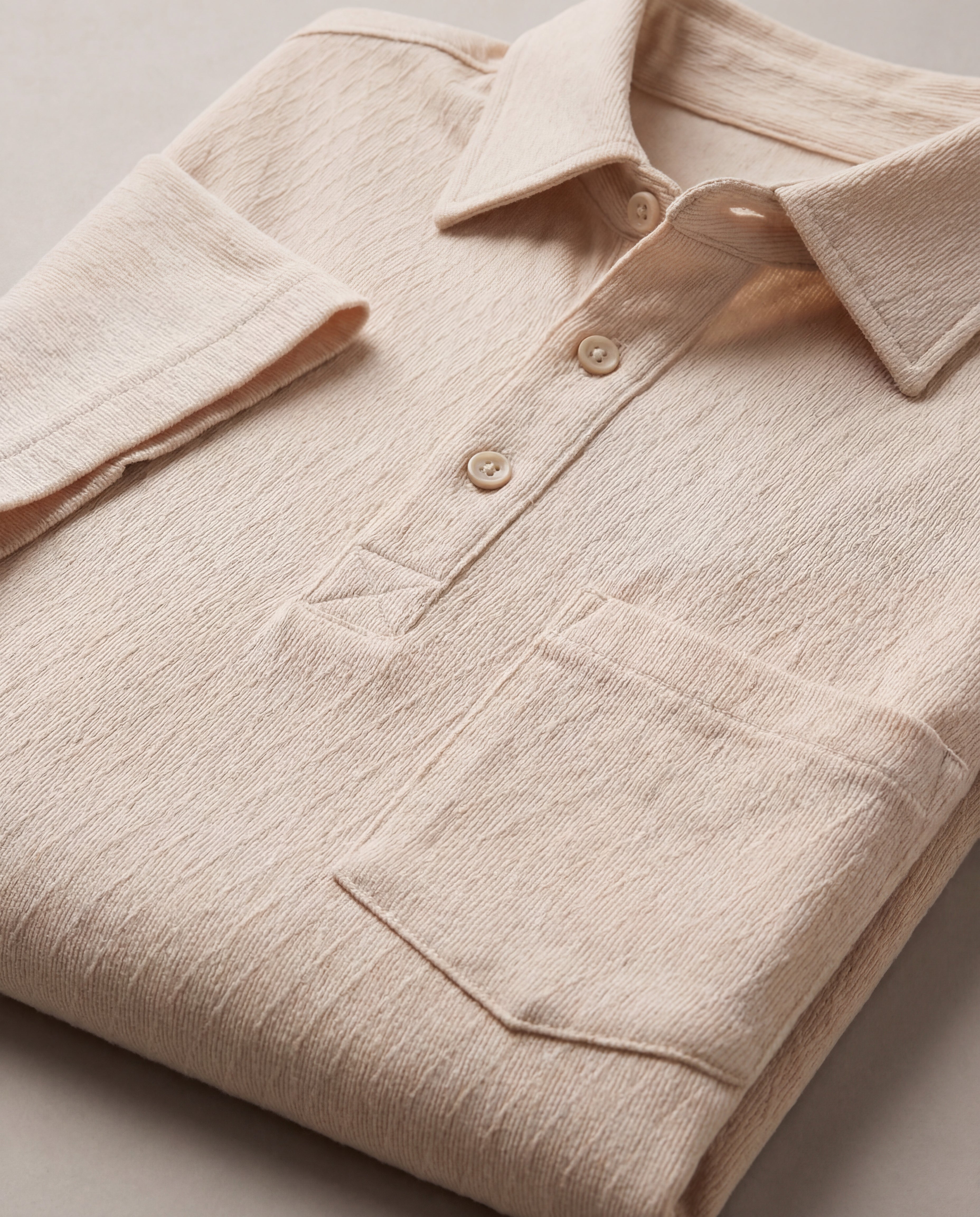 Diamond Texture Polo in Turtle Dove