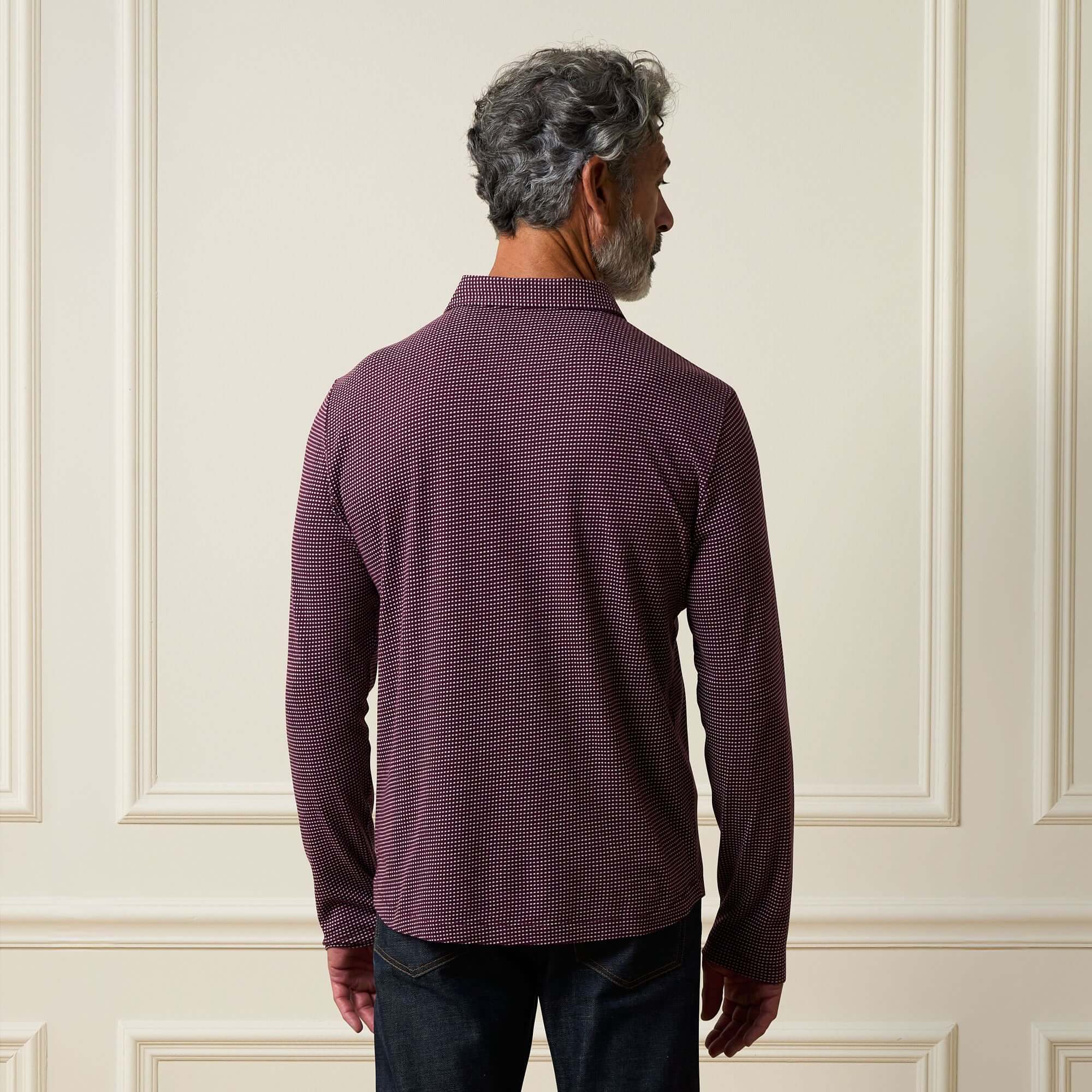 Dobby Button Down Shirt in Burgundy