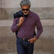 Dobby Button Down Shirt in Burgundy