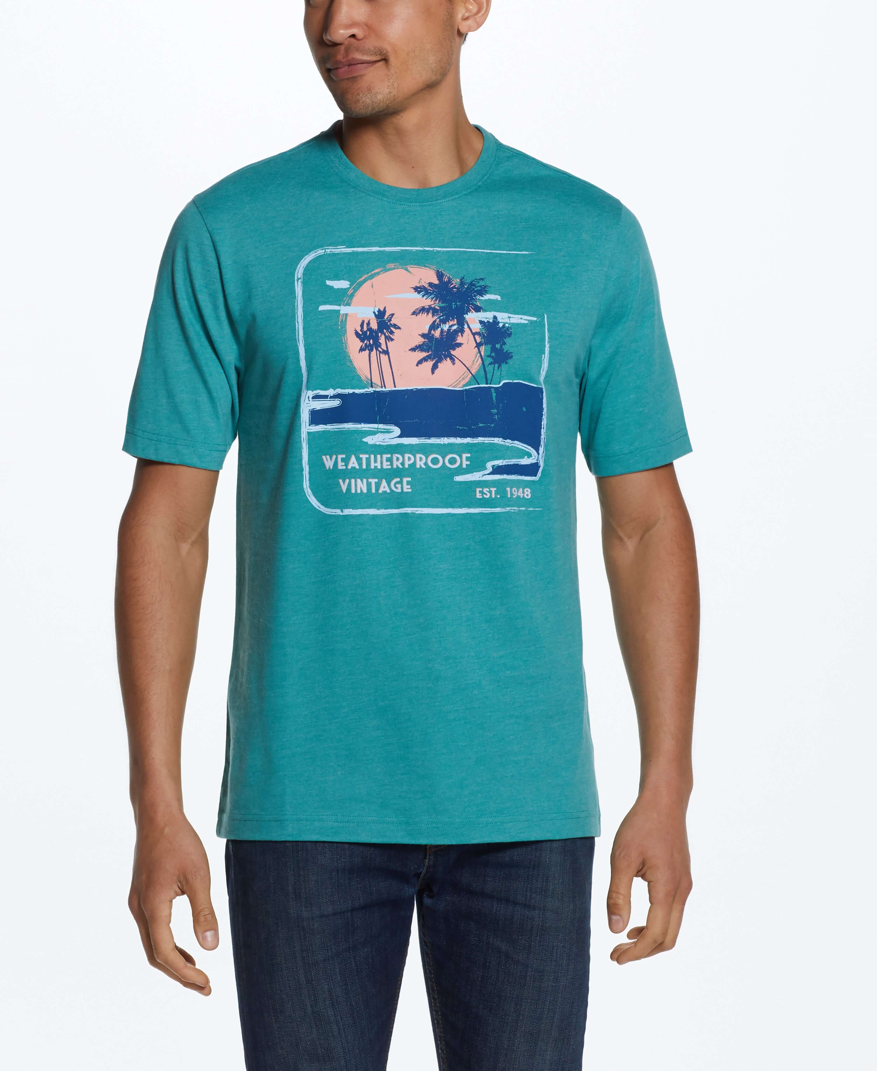 Graphic Tee In Pool Blue
