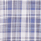 Close-up of a blue and white plaid fabric pattern suitable for clothing or home decor.
