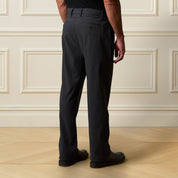 Grid Pants in Charcoal - Back view showcasing tailored design and subtle grid pattern.