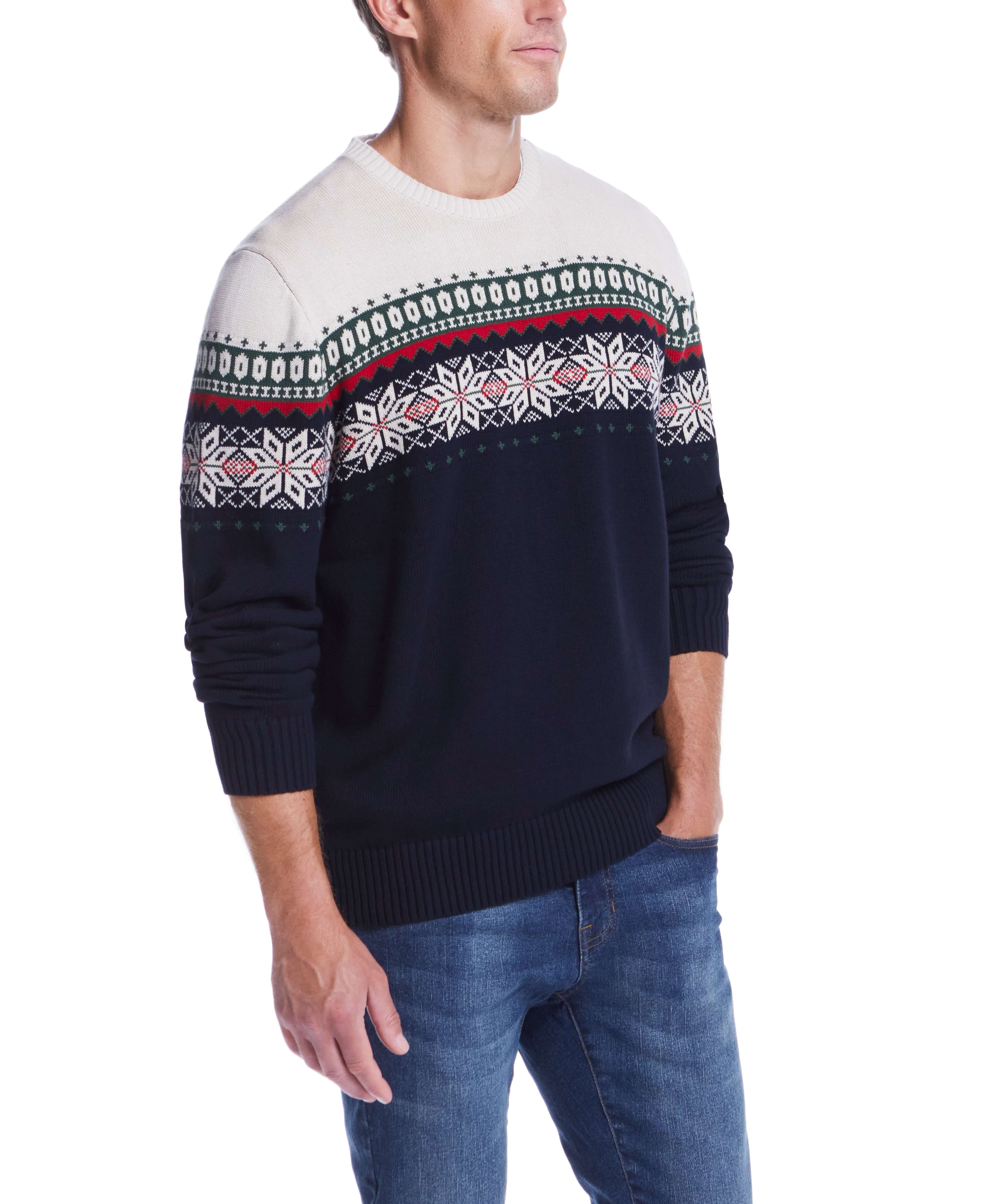 Holiday Snowflake Crew In Dark Navy | Sweaters | Weatherproof Vintage