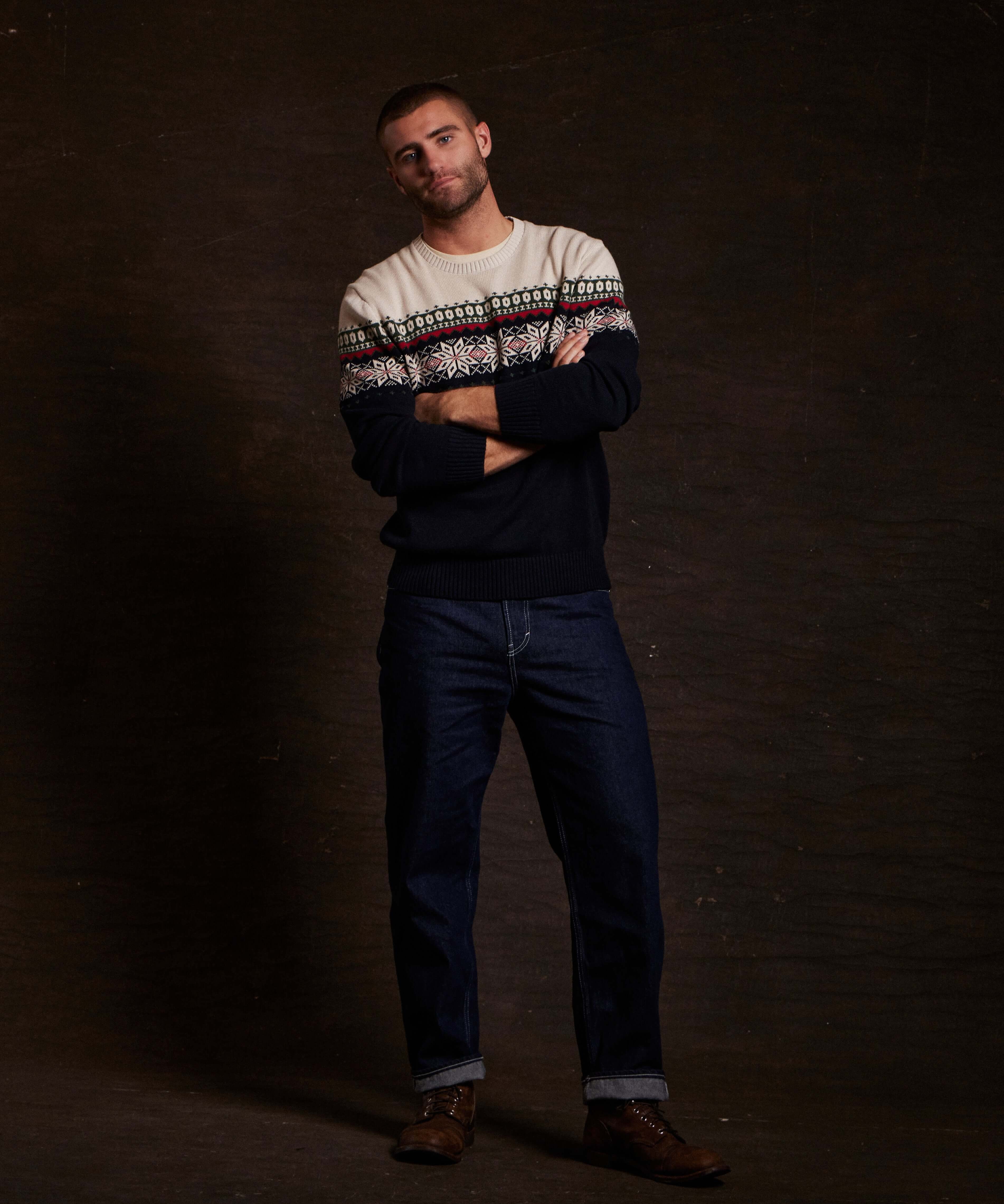 Holiday Snowflake Crew In Dark Navy | Sweaters | Weatherproof Vintage