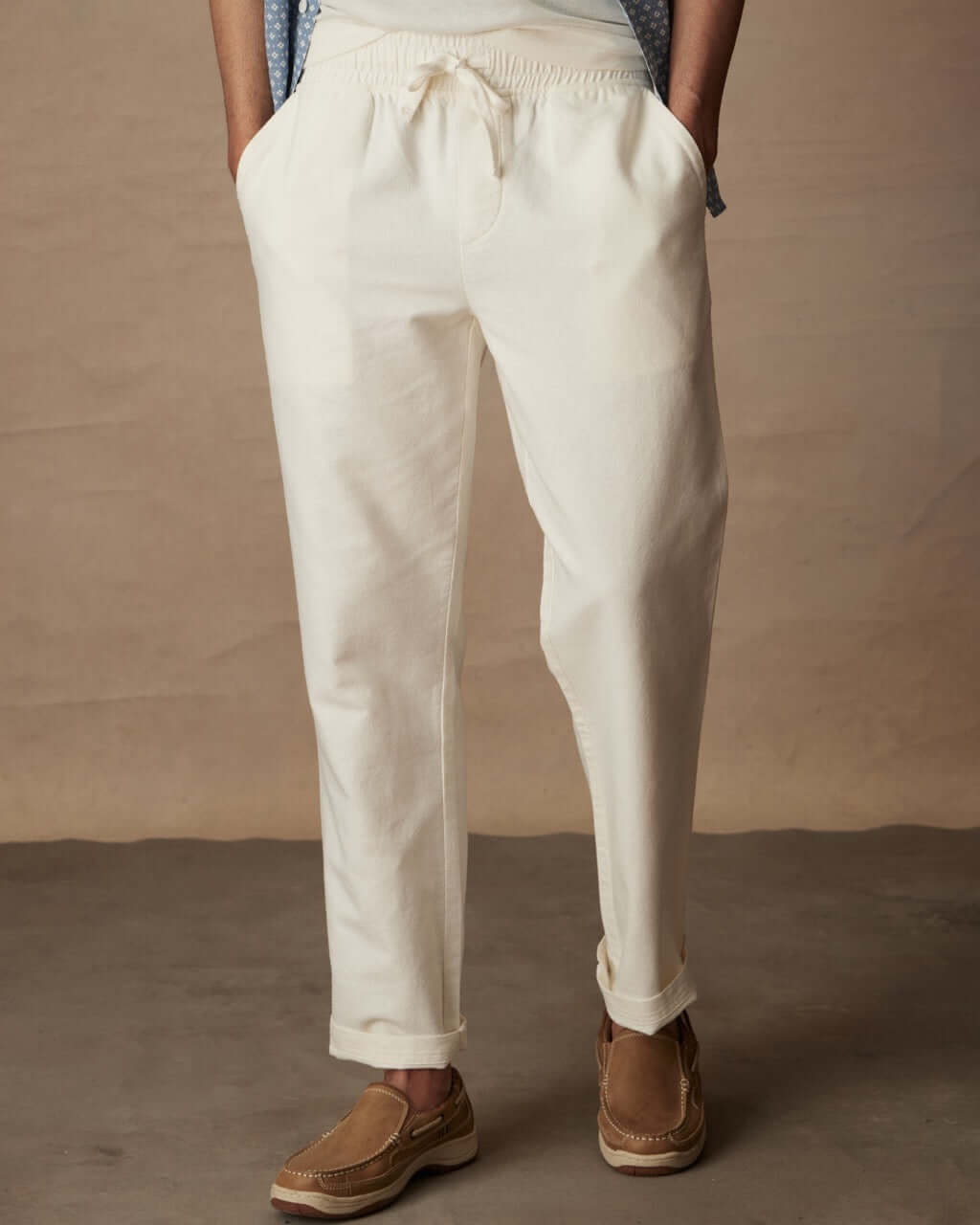 Linen Blend Drawstring Pants - Effortless Comfort
