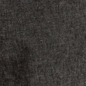 Close-up of the fabric for Chambray Stripe Drawstring Short in Black, showcasing the lightweight linen-cotton blend.