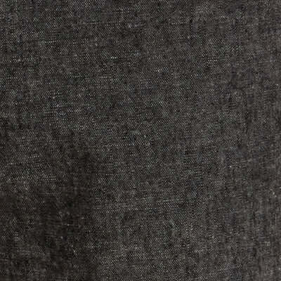 Close-up of the fabric for Chambray Stripe Drawstring Short in Black, showcasing the lightweight linen-cotton blend.