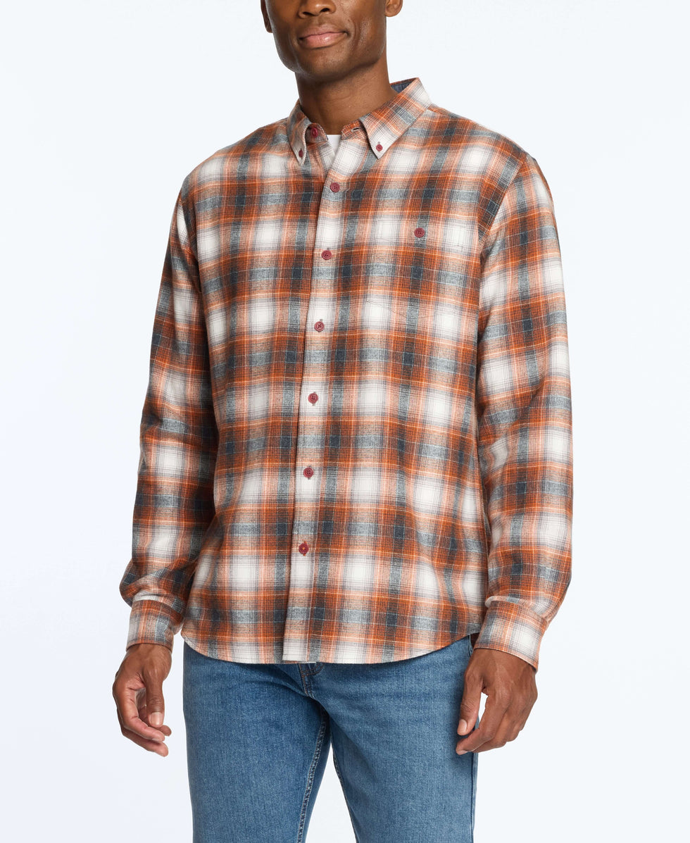 Weatherproof Vintage Flannel Shirt, Regular XXL / Orange