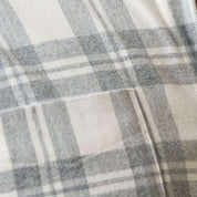 Long Sleeve Brushed Flannel Overshirt in White Plaid