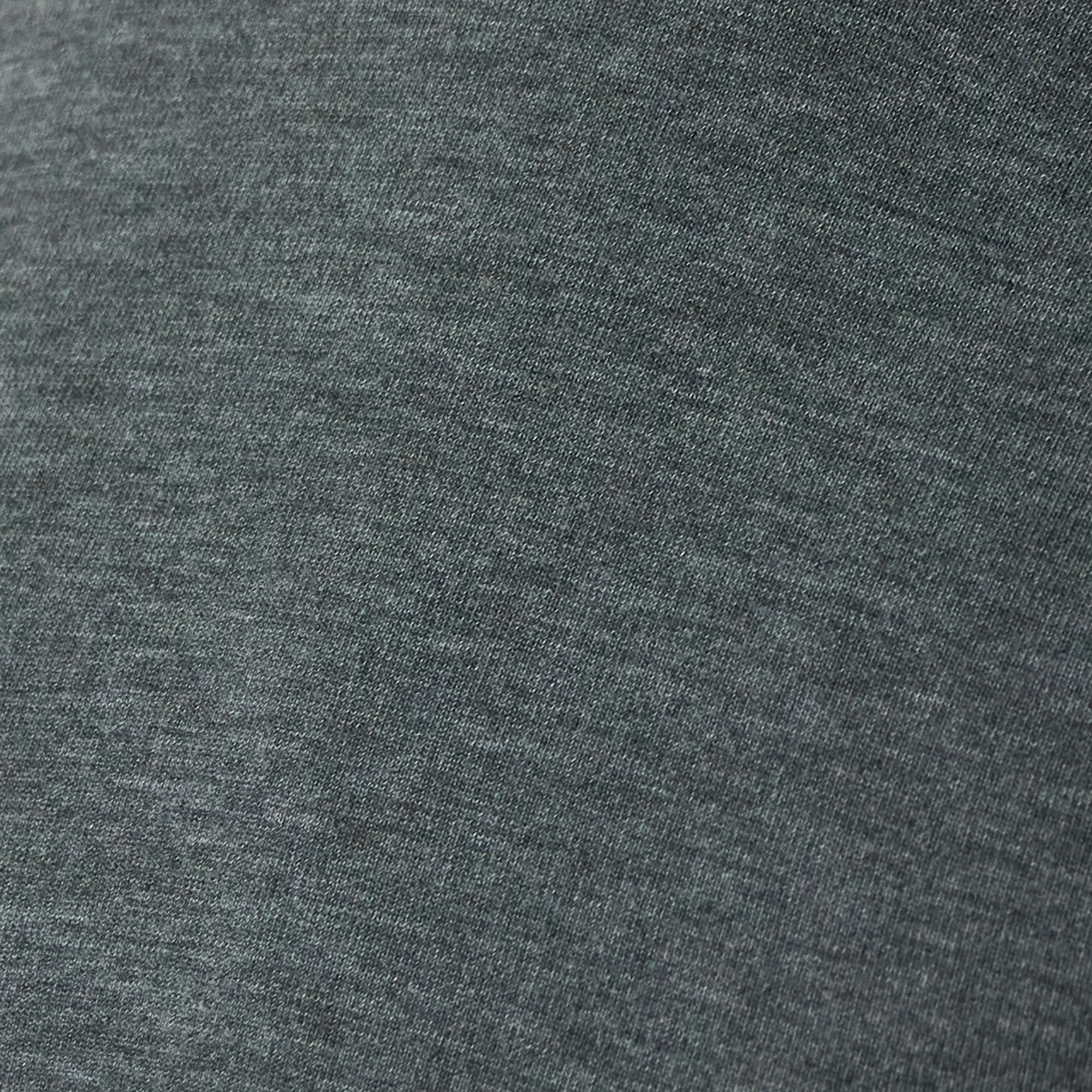 Long Sleeve Crew Neck in Charcoal fabric close-up showing soft texture and smooth finish.