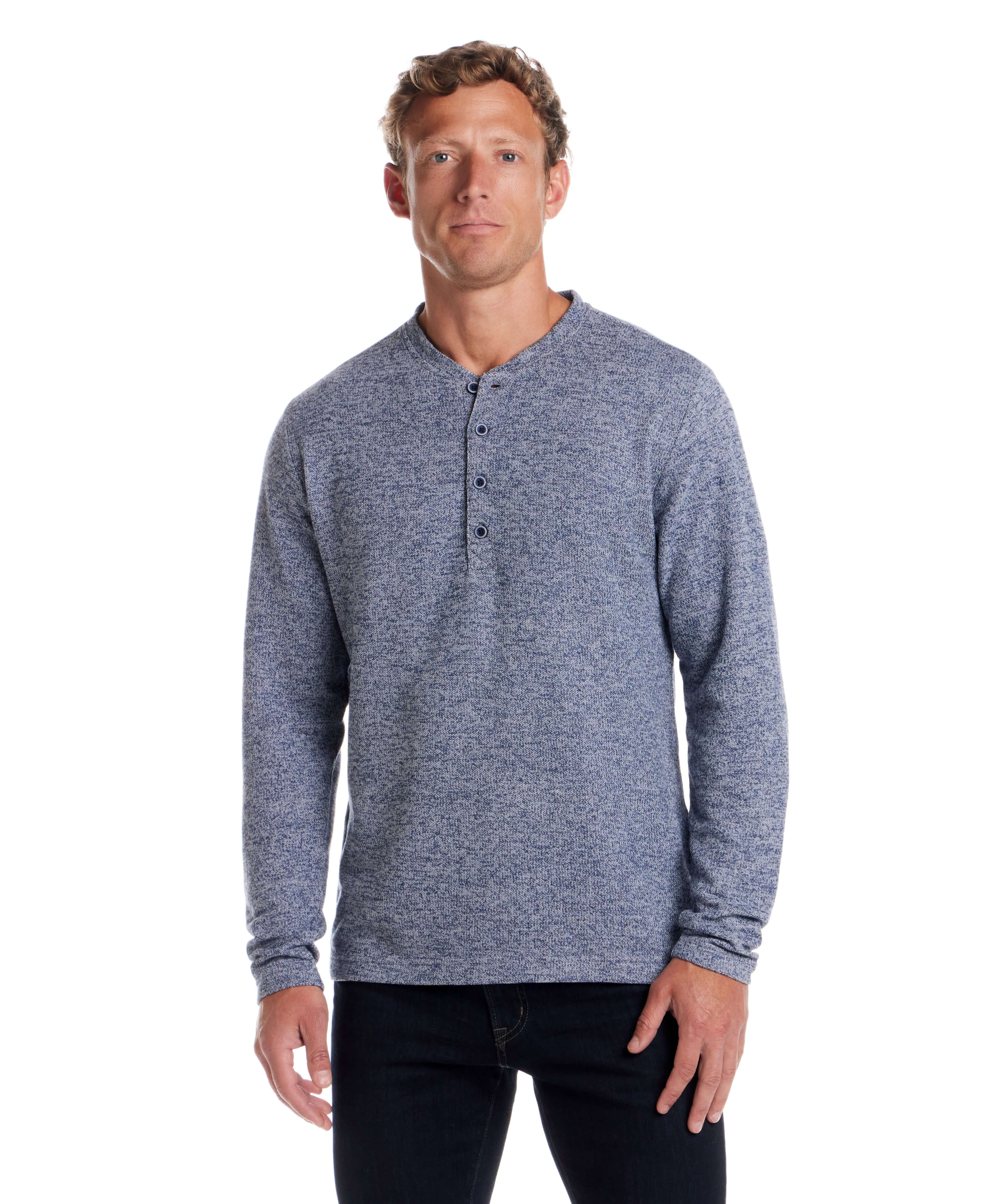 Long Sleeve Mixy Henley in Navy | Weatherproof® Vintage