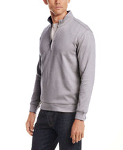 Long Sleeve Quarter Zip in Maritime Blue model showcasing regular fit pullover style with quarter-zip closure and long sleeves.
