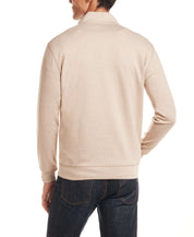 Long Sleeve Quarter Zip in Kelp, back view of a lightweight, comfortable pullover for layering in casual settings.