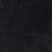 Close-up texture of Long Sleeve Solid Cord Button Down in Black, showcasing its soft corduroy fabric and clean lines.