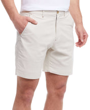 The 8" Twill Short in Stone, perfect for casual days and warm-weather outings, showcasing a regular fit and classic details.