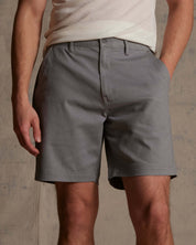 The 8" Twill Short in Sharkskin displayed on a model showcasing its stylish design and comfortable fit.
